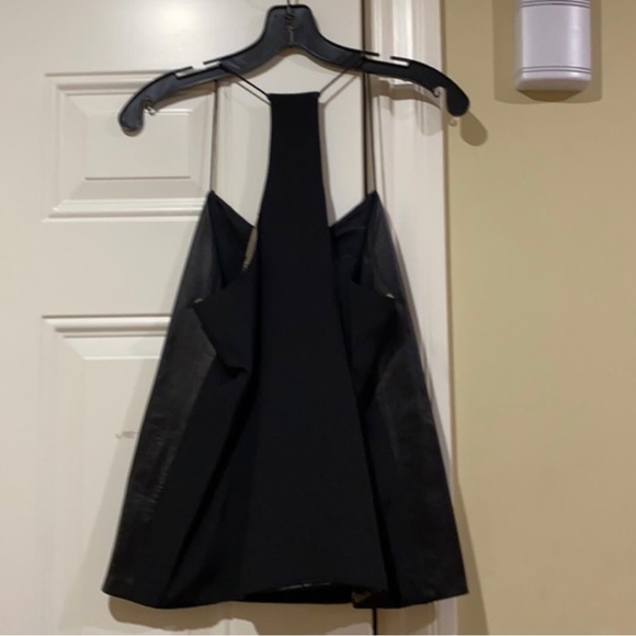 TIBI BLACK LEATHER SILK cami - Picture 5 of 8